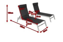 VILLANA 2er-Set Sonnenliegen, Silber/schwarz, Alu/Textil, 198x66x32cm, Mit Beistelltisch 45x45cm -Gartenmöbel Geschäft 5 13886.jpg