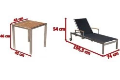 OUTFLEXX 2er-Set Sonnenliegen, Schwarz, Edelstahl/Teak, 195,5x74x35cm, Mit Beistelltisch 45x45cm 16 OUTFLEXX 2er-Set Sonnenliegen, Schwarz, Edelstahl/Teak, 195,5x74x35cm, Mit Beistelltisch 45x45cm -Gartenmöbel Geschäft 5 14165.jpg