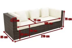 OUTFLEXX 3-Sitzer Sofa, Braun Marmoriert, Polyrattan, 210 X 85 X 70 Cm, Wasserfeste Kissenbox -Gartenmöbel Geschäft 5 15734 1 BOX.jpg