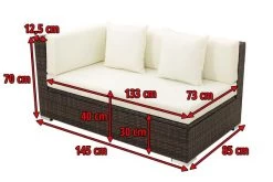 OUTFLEXX 2-Sitzer Ecksofa, Braun Marmoriert, Polyrattan, 145 X 85 X 70 Cm, Wasserfeste Kissenbox, Armlehne Re. -Gartenmöbel Geschäft 5 15734 4 BOX.jpg