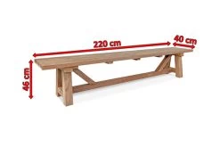 OUTFLEXX Gartenbank XXL, Natur, Recyceltes FSC®-Teakholz, 220x40cm, Rustikal Gebürstet -Gartenmöbel Geschäft 5 15865.jpg