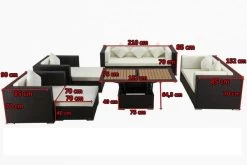 OUTFLEXX Loungemöbel-Set, Braun, Polyrattan, Für 9 Personen, Inkl. Loungetisch, Wasserfeste Kissenbox -Gartenmöbel Geschäft 5 1599 BOX D.jpg