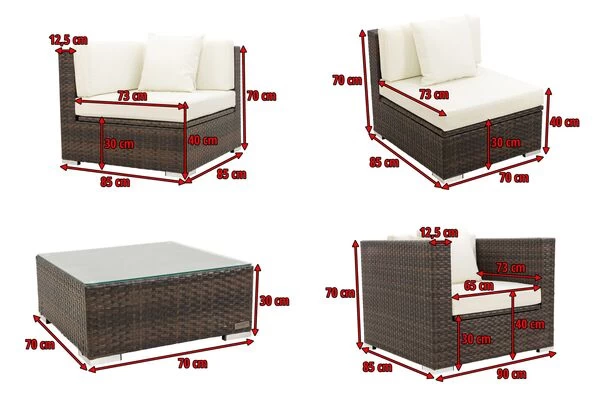 OUTFLEXX Loungemöbel-Set, Braun Marmoriert, Polyrattan, 5 Pers, Wasserfeste Kissenbox 7 OUTFLEXX Loungemöbel-Set, Braun Marmoriert, Polyrattan, 5 Pers, Wasserfeste Kissenbox – Bild 5