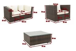 OUTFLEXX Loungemöbel-Set, Polyrattan, Braun Marmoriert, 5 Pers, Wasserfeste Kissenbox, Inkl. Beistelltisch -Gartenmöbel Geschäft 5 16066 BOX B.jpg
