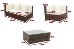 OUTFLEXX Loungemöbel-Set, Braun Marmoriert, 5 Pers, Polyrattan, Wasserfeste Kissenbox, Inkl. Beistelltisch -Gartenmöbel Geschäft 5 16068 BOX B.jpg