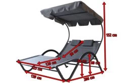 OUTFLEXX Doppelliege, Anthrazit, Polyester/Stahl Pulverbeschichtet, 205x138x34cm, Inkl. Nackenkissen, Rollbar 16 OUTFLEXX Doppelliege, Anthrazit, Polyester/Stahl Pulverbeschichtet, 205x138x34cm, Inkl. Nackenkissen, Rollbar -Gartenmöbel Geschäft 5 16102.jpg