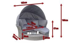 OUTFLEXX Sonneninsel, Grau, Polyrattan, Halbrund, 193 X 104 X 74 Cm, Hocker Drehbar, Dach Klappbar 18 OUTFLEXX Sonneninsel, Grau, Polyrattan, Halbrund, 193 X 104 X 74 Cm, Hocker Drehbar, Dach Klappbar -Gartenmöbel Geschäft 5 16110.jpg