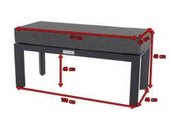 VILLANA Hocker / Fußablage, Schwarz/grau Meliert, Alu/Polyester, 100 X 46 X 46 Cm, Inkl. Kissen -Gartenmöbel Geschäft 5 16471.jpg