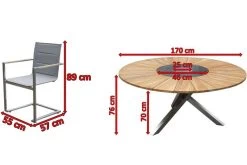 OUTFLEXX Sitzgruppe, Taupe, Edelstahl/FSC-Teak, Ø 170 Cm, 6 Freischwinger, Inkl. Drehbarer Granitplatte + Eiskühler -Gartenmöbel Geschäft 5 16572.jpg