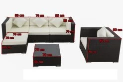 OUTFLEXX Loungemöbel-Set, Braun, Polyrattan, Für 5 Personen, Inkl. Kaffeetisch, Wasserfeste Kissenbox -Gartenmöbel Geschäft 5 1713 BOX B.jpg