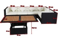 OUTFLEXX Loungemöbel-Set Polyrattan, Schwarz, Für 5 Personen, Inkl. Loungetisch, Wasserfeste Kissenbox -Gartenmöbel Geschäft 5 1714 BOX D.jpg