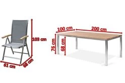OUTFLEXX Esstischgarnitur, Edelstahl / FSC-Teak, Tisch 200 X 100 Cm, 6 Multipositionssessel, Silber -Gartenmöbel Geschäft 5 17305.jpg