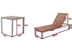 Villana 2er Sonnenliegen-Set, Alu/FSC-Akazienholz, 201x70x32,5cm, 4-fach Verstellbar, Mit Beistelltisch 45x45cm -Gartenmöbel Geschäft 5 17776.jpg