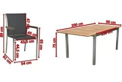 STERN Polaris Esstischgruppe, Silbergrau, Edelstahl/FSC-Teak, Tisch 150/200 X 90 Cm, 6 Stapelsessel -Gartenmöbel Geschäft 5 18091.jpg