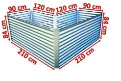 OUTFLEXX Eck-Hochbeet, Silber, Zincalume, 210x210x90x84cm -Gartenmöbel Geschäft 5 18169.jpg