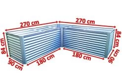 OUTFLEXX Eck-Hochbeet, Silber, Zincalume, 270x270x90x84cm -Gartenmöbel Geschäft 5 18173.jpg