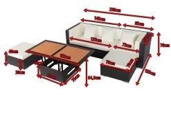 OUTFLEXX Loungemöbel-Set, Braun, Polyrattan, 5 Personen, Wasserfeste Kissenbox, Inkl. Loungetisch -Gartenmöbel Geschäft 5 18227 BOX D.jpg