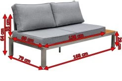 OUTFLEXX 2-Sitzer Sofa, Silber/grau, Edelstahl/FSC-Teakholz/Textil, 168 X 79 X 64 Cm -Gartenmöbel Geschäft 5 18294.jpg