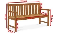 OUTFLEXX Ontario 2-Sitzer Gartenbank, Natur, Teakholz, 120x62x92cm, Fein Geschliffen -Gartenmöbel Geschäft 5 18308.jpg