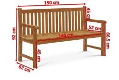 OUTFLEXX Ontario 3-Sitzer Gartenbank, Natur, Teakholz, 150x62x92cm, Fein Geschliffen 11 OUTFLEXX Ontario 3-Sitzer Gartenbank, Natur, Teakholz, 150x62x92cm, Fein Geschliffen -Gartenmöbel Geschäft 5 18309.jpg