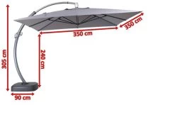 OUTFLEXX Luxus Ampelschirm, Anthrazit, Edelstahl/Aluminium, 350x350cm, Inkl. Schirmständer Und Schutzhülle -Gartenmöbel Geschäft 5 18352.jpg