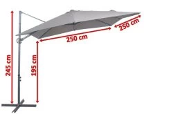 OUTFLEXX Ampelschirm, Anthrazit, Pulverbesch. Aluminium, 250x250cm, Inkl. Plattenständer -Gartenmöbel Geschäft 5 18354.jpg