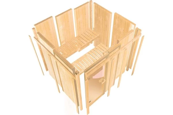 KARIBU Systemsauna Siirin, Fichtenholz 68mm, Eckeinstieg, Ca. 3m² 7 KARIBU Systemsauna Siirin, Fichtenholz 68mm, Eckeinstieg, Ca. 3m² – Bild 5
