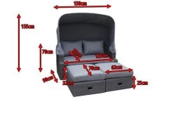 OUTFLEXX Fontana Loungebett, Grau, Polyrattan, Doppel-halbrund, Mit Unterschiebbaren Hockern, Dach Klappbar -Gartenmöbel Geschäft 5 18545.jpg