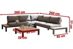 SONNENPARTNER Equila Loungegruppe, Anthrazit, Alu/Teakholz, 5 Personen, Inkl. Polster -Gartenmöbel Geschäft 5 18656.jpg