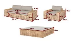 OUTFLEXX Loungegruppe, Natur Meliert/sand, Polyrattan, Für 4 Personen, Inkl. Polster -Gartenmöbel Geschäft 5 18852.jpg