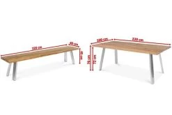 OUTFLEXX Esstischgarnitur, Edelstahl/recyceltes FSC-Teakholz, Tisch 220x100 Cm, 2 Bänke, A-Gestell -Gartenmöbel Geschäft 5 19359.jpg