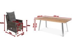 OUTFLEXX Esstischgarnitur, Edelstahl/recyceltes FSC-Teak, Tisch 220x100cm, 8 Diningsessel, A-Gestell -Gartenmöbel Geschäft 5 19383.jpg
