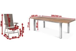 STERN Cardiff Esstischgruppe, Silber/taupe, Edelstahl/Teak, Tisch 200/260 X 100 Cm, 6 Multipositionssessel -Gartenmöbel Geschäft 5 19705.jpg