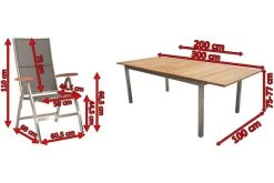 STERN Cardiff Esstischgruppe, Silber/silbergrau, Edelstahl/FSC-Teak, Tisch 200/300 X 100 Cm, 6 Multipositionssessel -Gartenmöbel Geschäft 5 19741.jpg