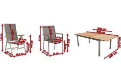 STERN Cardiff Set, Silber/silbergrau, Edelstahl/FSC-Teak, Tisch 200/300 X 100 Cm, 4 Stapel-, 2 Multipositionssessel -Gartenmöbel Geschäft 5 19742.jpg