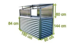 OUTFLEXX Set Hochbeet Und Aufsatz (mit Schiebetüren), Silber, Zincalume/Alu/Polycarbonat, 180 Cm, Pulverbeschichtet -Gartenmöbel Geschäft 5 20090.jpg