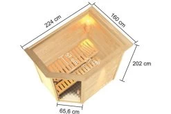 KARIBU Sauna Svea, Fichtenholz 38 Mm, Eckeinstieg, Ca. 2,6m² -Gartenmöbel Geschäft 5 20216 21.jpg