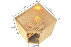 KARIBU Sauna Antonia, Fichtenholz 38 Mm, Eckeinstieg, Ca. 1,5m² -Gartenmöbel Geschäft 5 20224 3.jpg