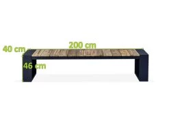 OUTFLEXX Kona Bank, Dark Grey/natur, Alu/recycled FSC®-Teak, 200x40x45cm, Rustikal Gebürstet, U-Gestell -Gartenmöbel Geschäft 5 20329.jpg