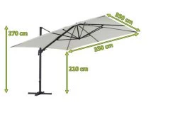 OUTFLEXX Ampelschirm, Anthrazit/creme, Alu/Polyester, 350x350cm, Inkl. Plattenständer -Gartenmöbel Geschäft 5 20362.jpg