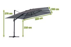 OUTFLEXX Ampelschirm, Anthrazit/grau, Alu/Polyester, 350x350cm, Inkl. Plattenständer -Gartenmöbel Geschäft 5 20363.jpg