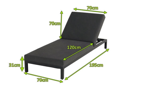 HARTMAN Eva Loungeliege, Sooty, Sunbrella, 195 X 70 X 31 Cm, Rückenlehne Verstellbar 7 HARTMAN Eva Loungeliege, Sooty, Sunbrella, 195 X 70 X 31 Cm, Rückenlehne Verstellbar – Bild 5