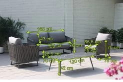 OUTFLEXX Oranger Blossom Lounge-Set, Anthrazit, Alu/XL Geflecht, 4-teilig, Inkl. Sitz- Und Rückenkissen, Tisch 120 X 70 X 42 Cm -Gartenmöbel Geschäft 5 20569.jpg