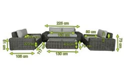 OUTFLEXX Loungemöbel, Two Tone Grey, Polyrattan, 4 Personen, Inkl. Tisch 70 X 130 Cm Und Polster In Grau -Gartenmöbel Geschäft 5 20906.jpg