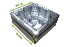 Outtech Steel Art Taurus Whirlpool, Grau/schwarz, 214x214x93 Cm / 1000L, 6 Pers., LED Corner Light, LCD Balboa Anzeige, WIFI READY -Gartenmöbel Geschäft 5 21289.jpg