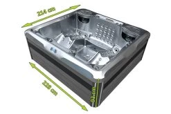 Outtech Steel Art Cetus Whirlpool, Grau/schwarz, 228x214x93 Cm / 1000L, 4 Pers., LED Corner Light, LCD Balboa Anzeige, WIFI READY 21 Outtech Steel Art Cetus Whirlpool, Grau/schwarz, 228x214x93 Cm / 1000L, 4 Pers., LED Corner Light, LCD Balboa Anzeige, WIFI READY -Gartenmöbel Geschäft 5 21290.jpg