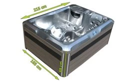 Outtech Steel Art Aurius Whirlpool, Grau/schwarz, 215x165x88 Cm / 900L, 3 Pers., LED Corner Light, LCD Balboa Anzeige, WIFI READY -Gartenmöbel Geschäft 5 21291.jpg