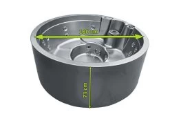 Outtech Steel Art Aqua Whirlpool, Silber/grau, 180x180x73 Cm,5 Pers., LCD Balboa Anzeige, Rund -Gartenmöbel Geschäft 5 21292.jpg