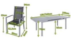 OUTFLEXX Premium Esstischgarnitur, Silber/grau, Alu/Textilene, Ausziehtisch 180/240 X 100 Cm, 6 Stapelsessel -Gartenmöbel Geschäft 5 21433.jpg