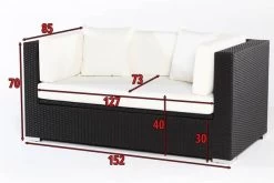 OUTFLEXX 2-Sitzer Sofa, Schwarz, Polyrattan 152x85x70cm, Inkl. Polster Und Wasserfeste Kissenbox -Gartenmöbel Geschäft 5 2392 2 BOX.jpg
